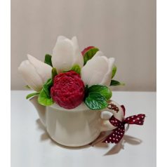 Bordó fehér kancsó tulipán illattal 